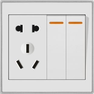 墻面智選 二開雙控帶五孔插座，樂清福佳電器品質(zhì)之選